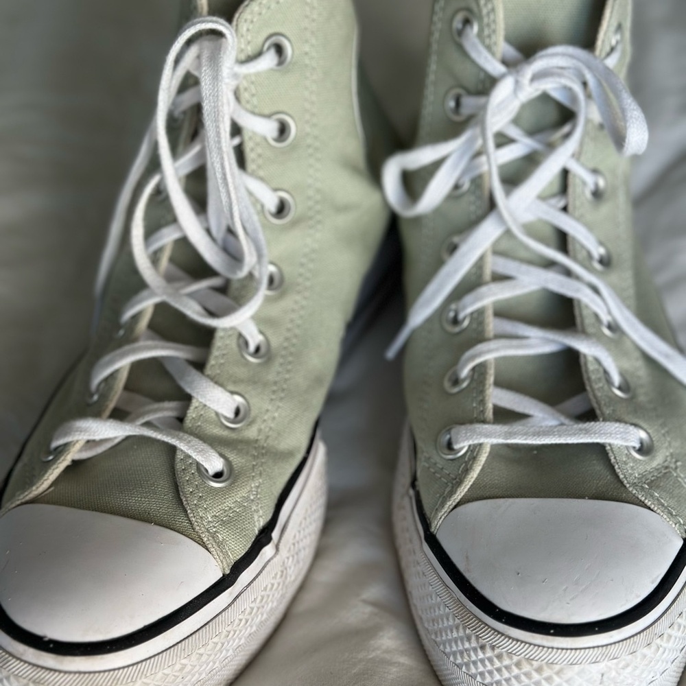Converse Green and White High-Top Sneakers